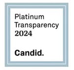 A blue and white square with the words " platinum transparency 2 0 2 4 " in front of it.